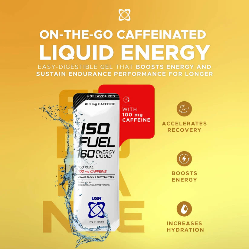 USN ISO FUEL 160 Energy Gel Unflavoured + Caffeine