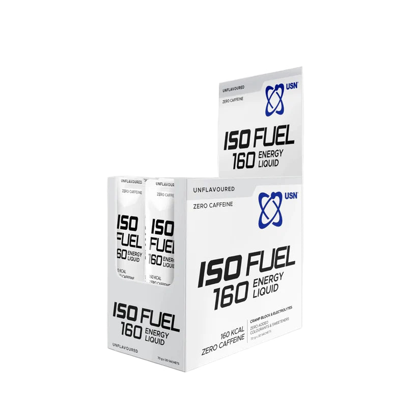 USN ISO Fuel 160 Energy Liquid boxes on a white background