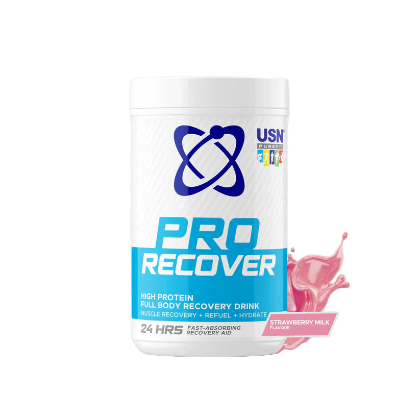 USN Pro Recover high protein full body recovery drink container on a white background