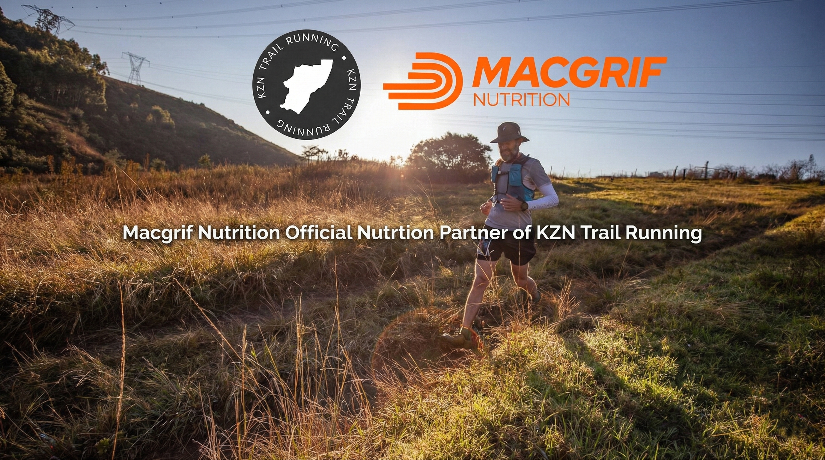 Banner showing partnership between macgrif and Kzn trail running