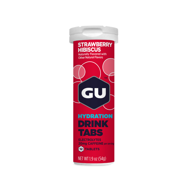 Gu Energy Labs Strawberry Hibiscus Caffeinated Hydration Tabs | Endurofix Endurance Nutrition South Africa